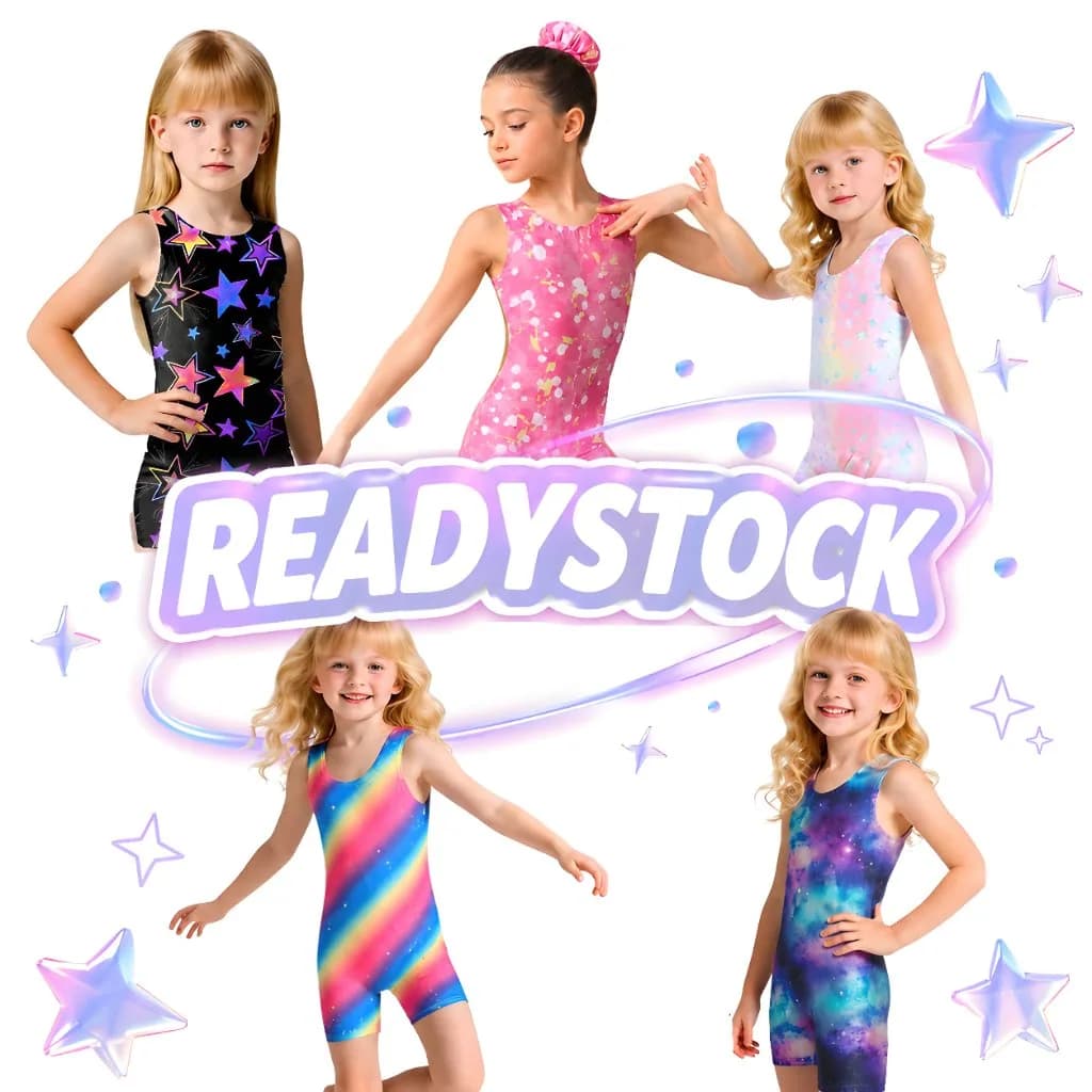 BAJU SENAM LEOTARD GYMNASTIC ANAK RITMIK GALAXY RAINBOW READYSTOCK #003